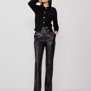 Ann Taylor Black Leather Pants 0P